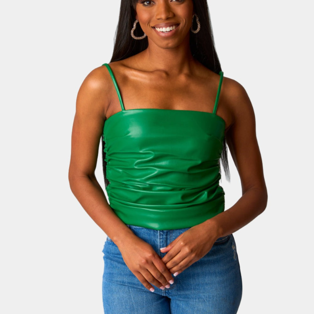BuddyLove Jolee Vegan Leather Tank Top - Green