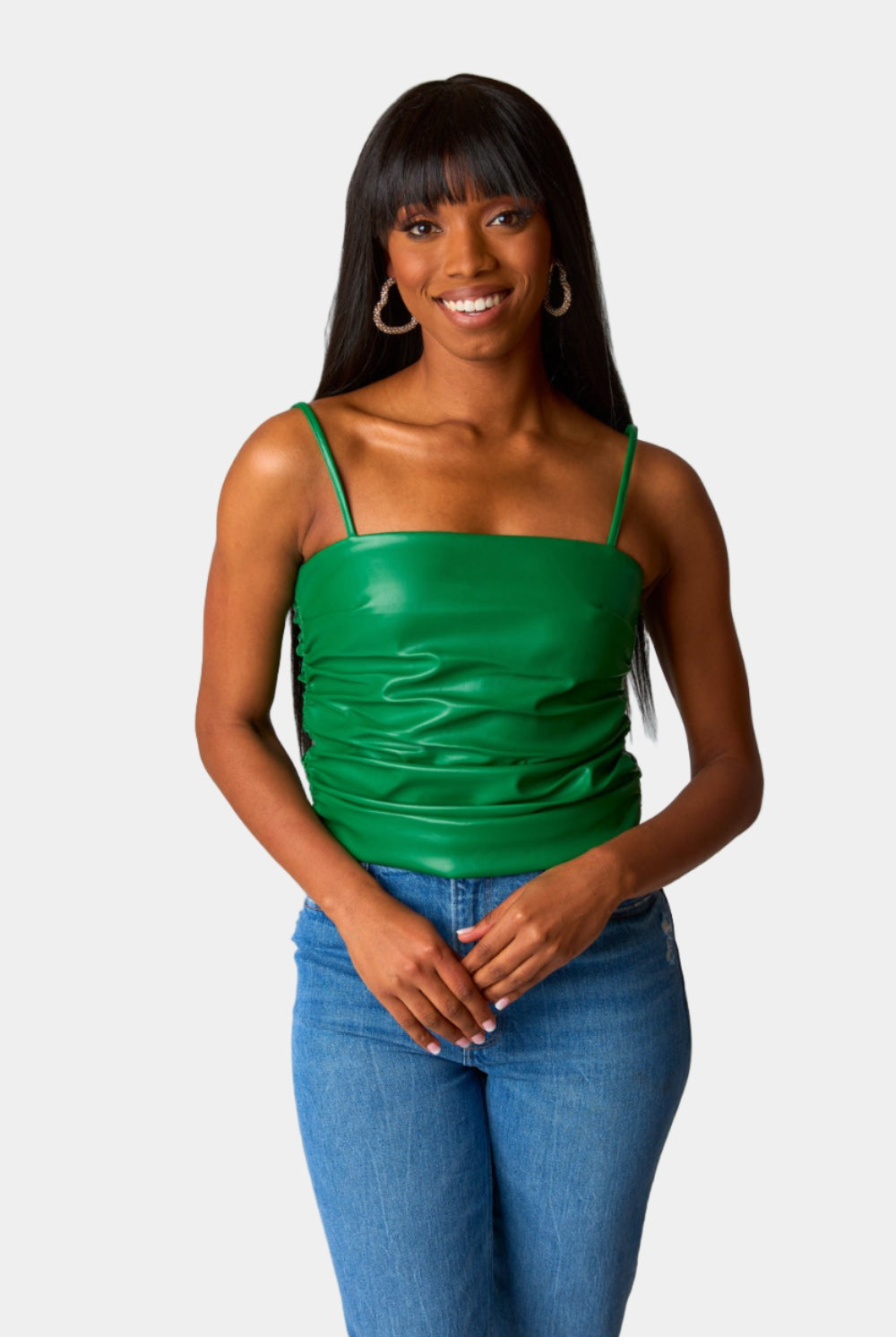 BuddyLove Jolee Vegan Leather Tank Top - Green