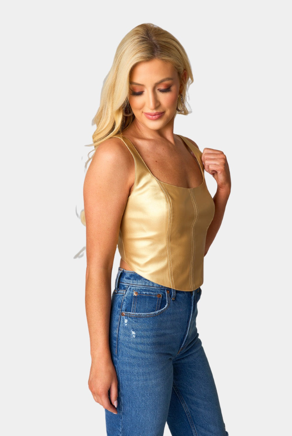 BuddyLove Coco Vegan Leather Corset Top - Gold