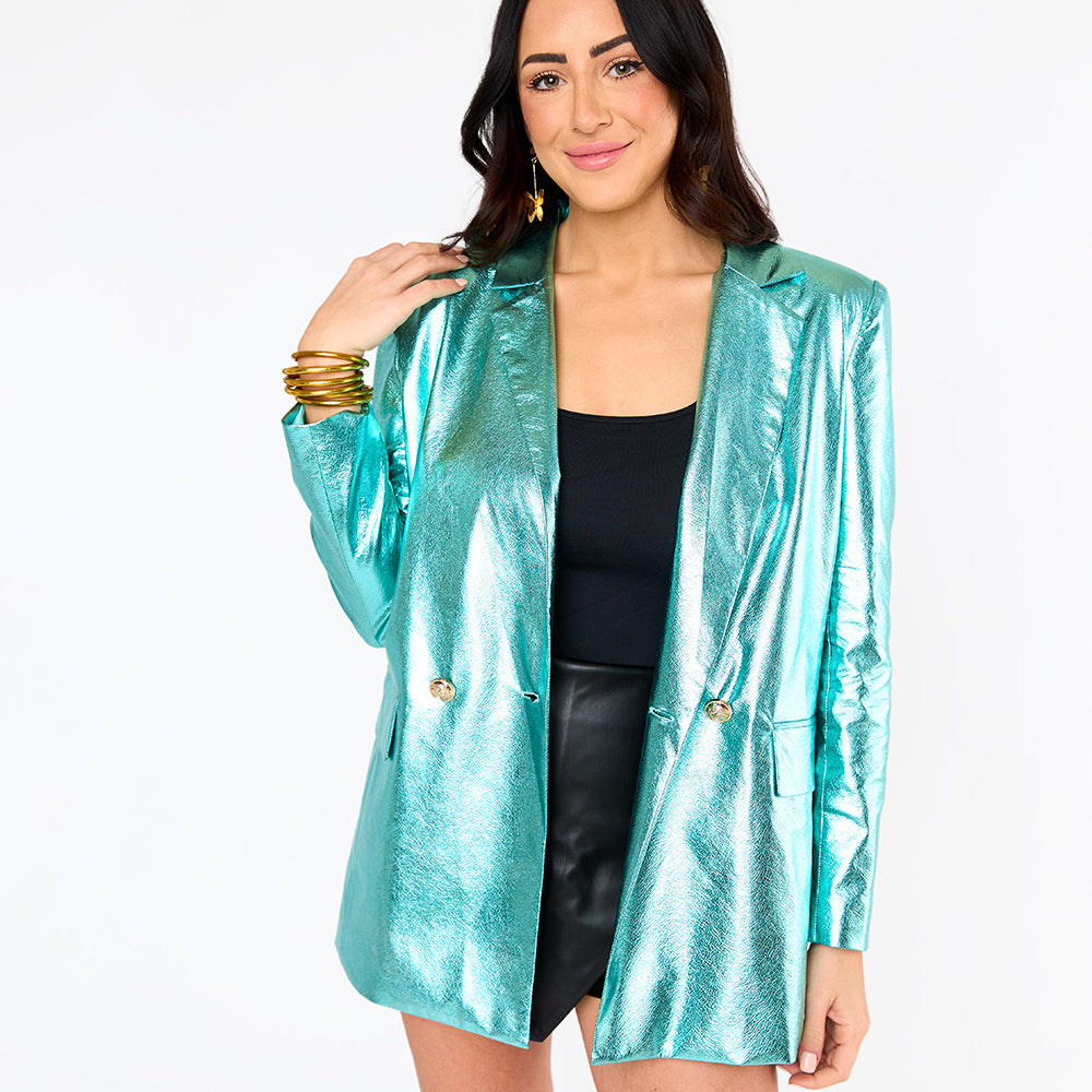 BuddyLove Avery Oversized Blazer - Aqua
