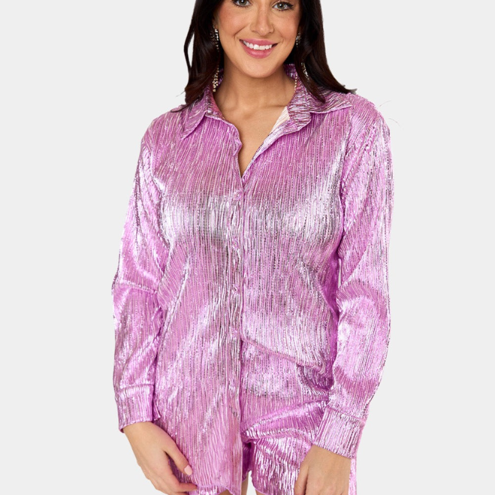 BuddyLove Veronica Textured Outfit Set - Fuchsia