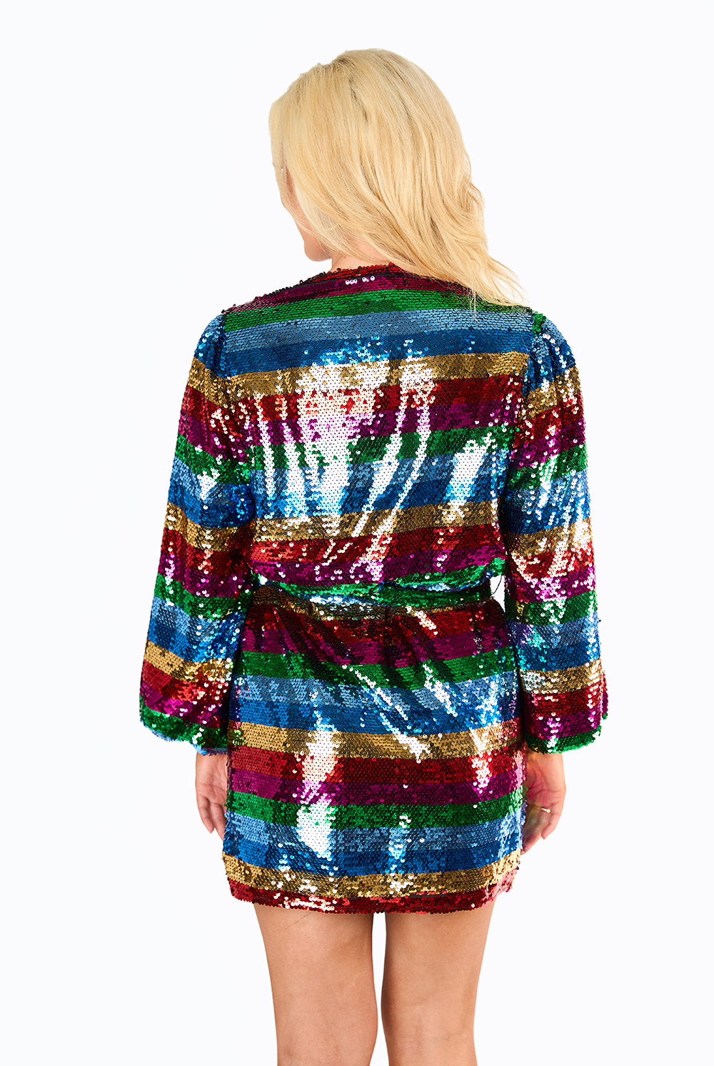 BuddyLove Adeline Sequin Wrap Dress - Prism