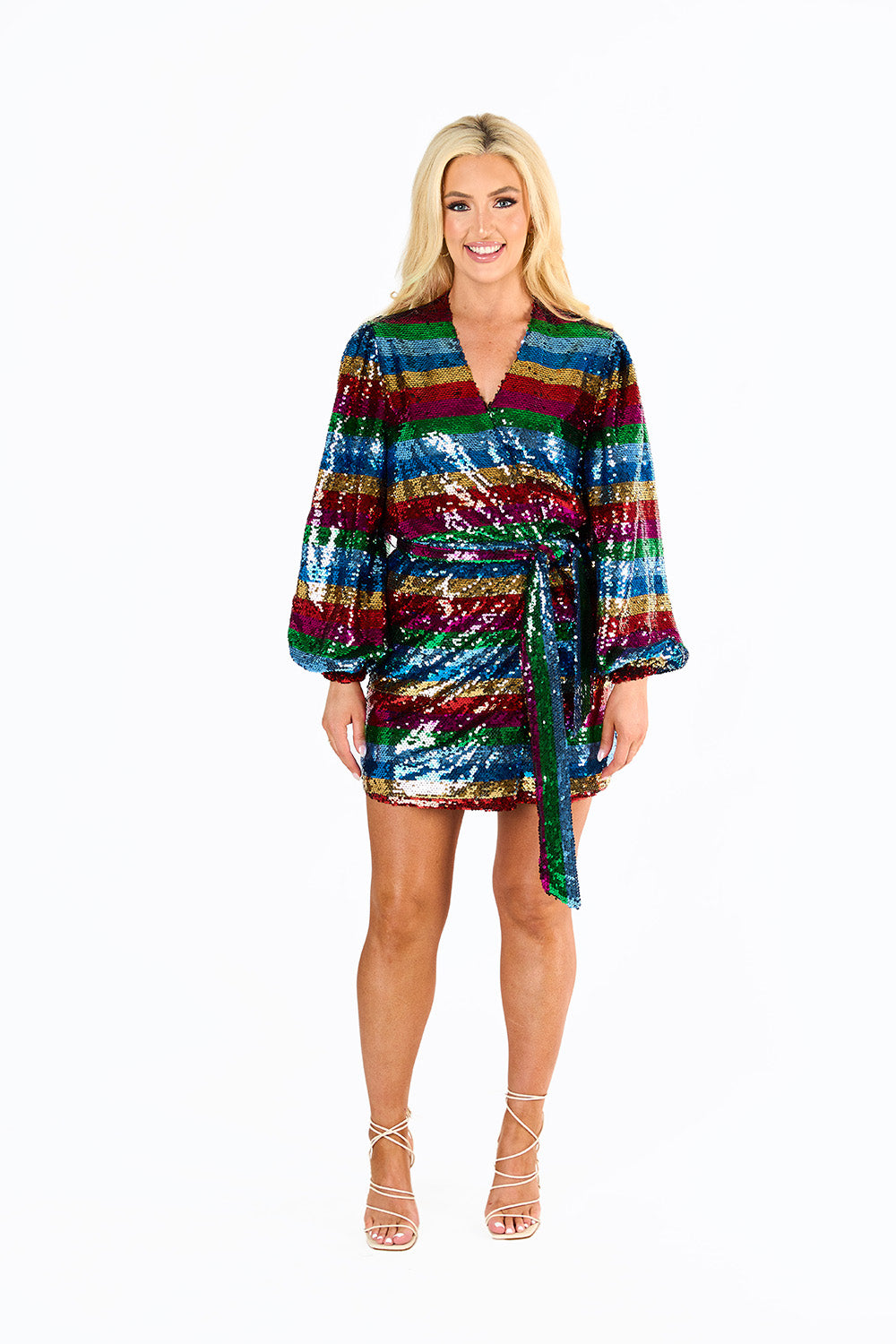 BuddyLove Adeline Sequin Wrap Dress - Prism