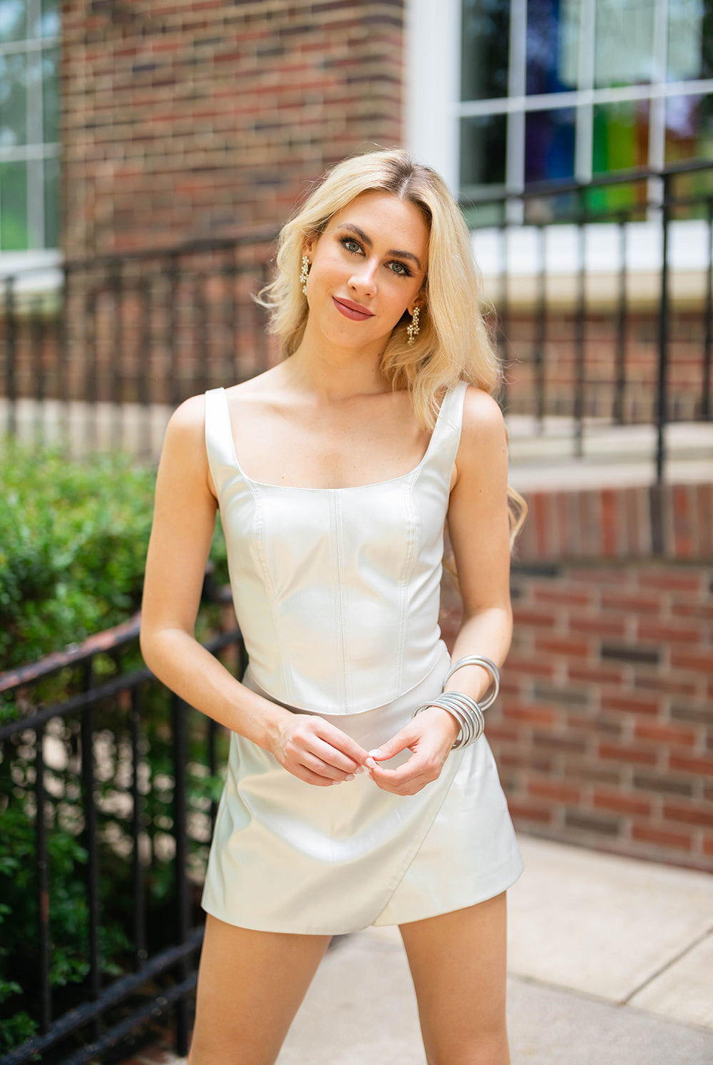 BuddyLove Coco Vegan Leather Corset Top - Silver