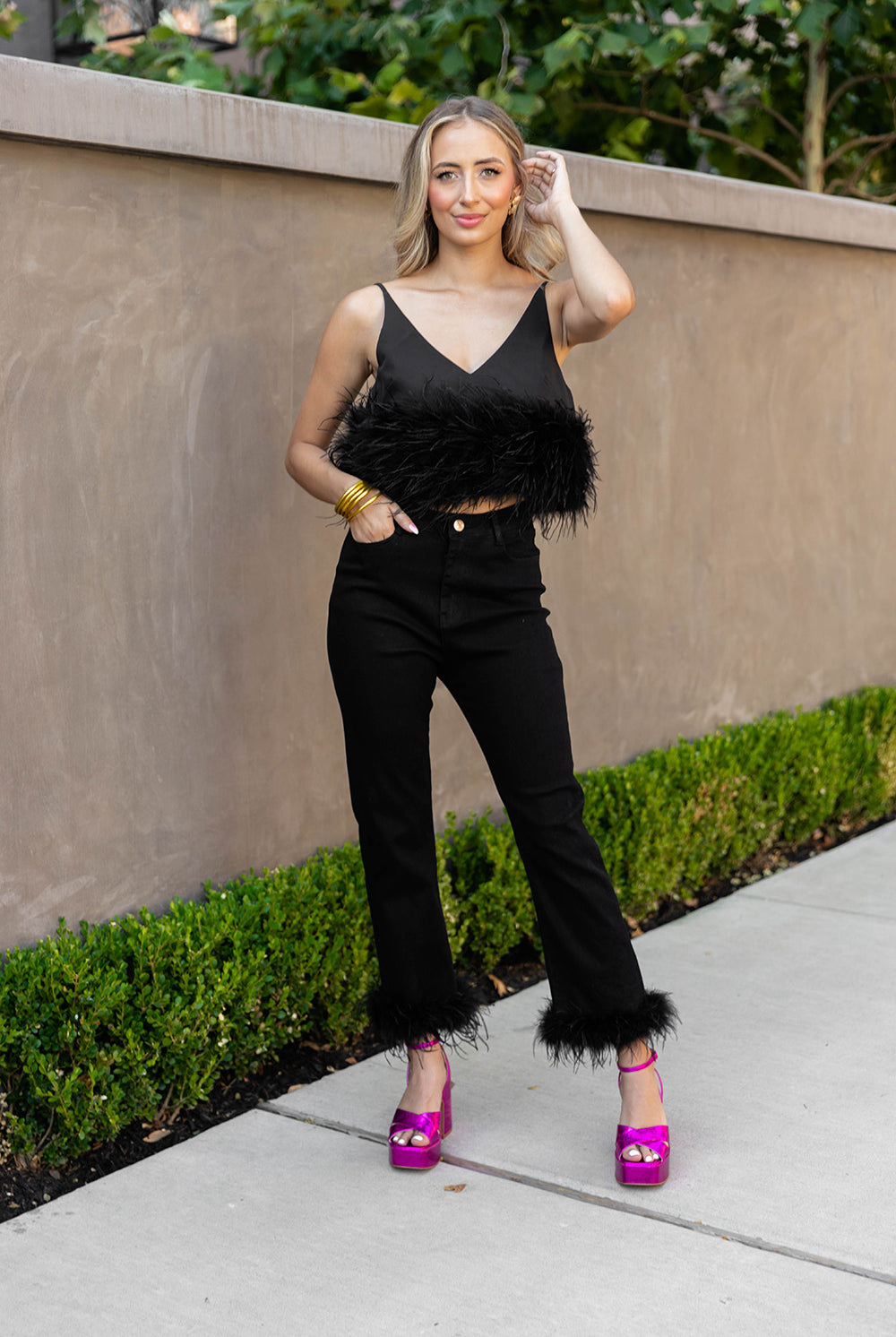 BuddyLove Reno Feather Tank Top - Black