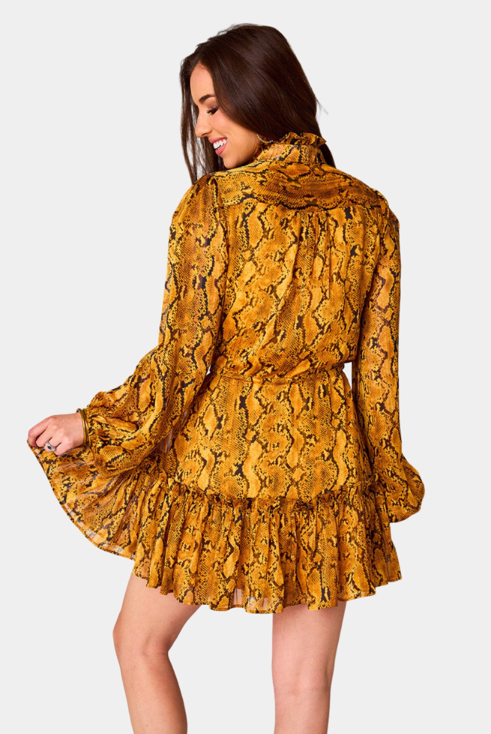 BuddyLove Grace Long Sleeve Short Dress - Snake Charmer