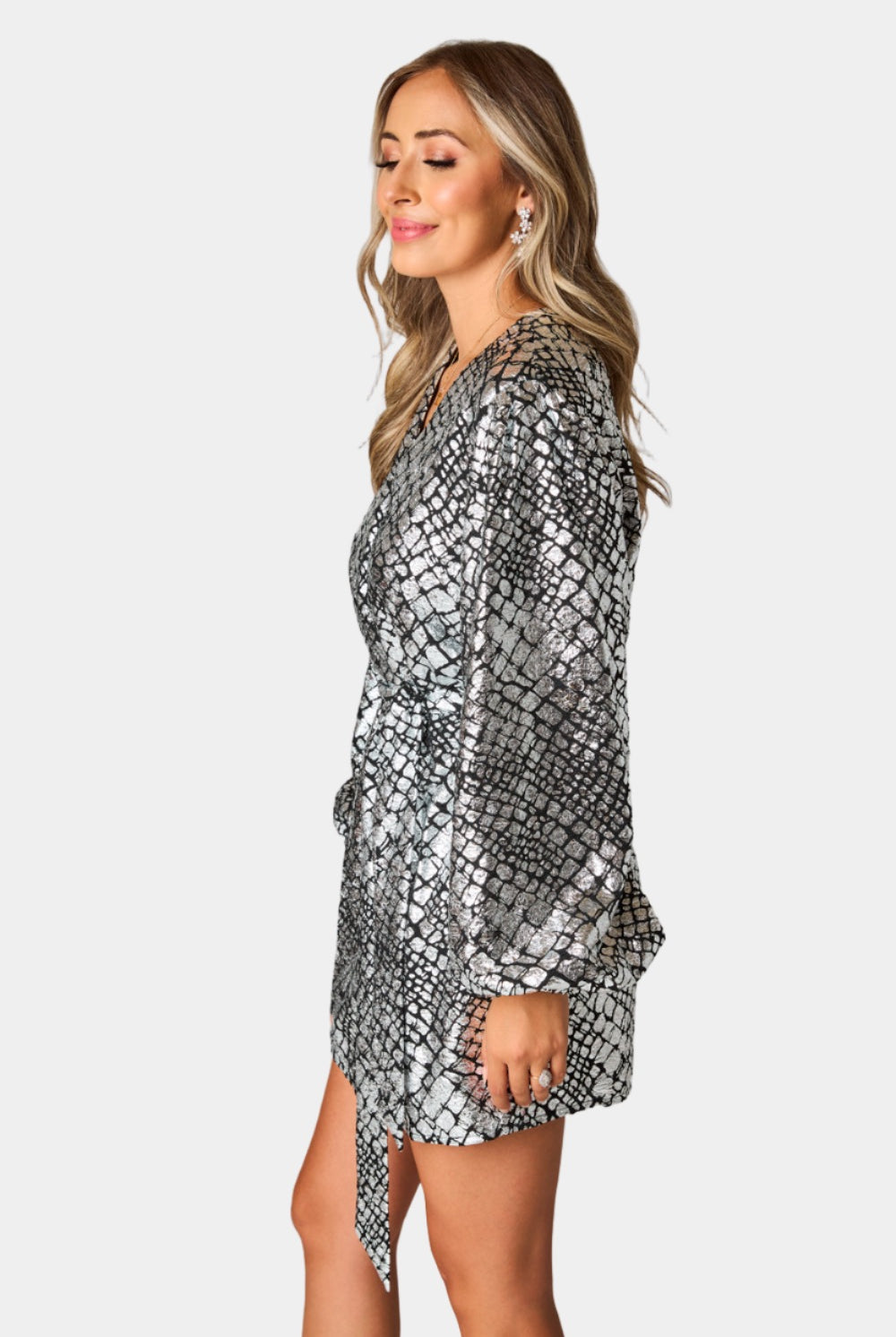 BuddyLove Adeline Short Wrap Dress - Pearl River