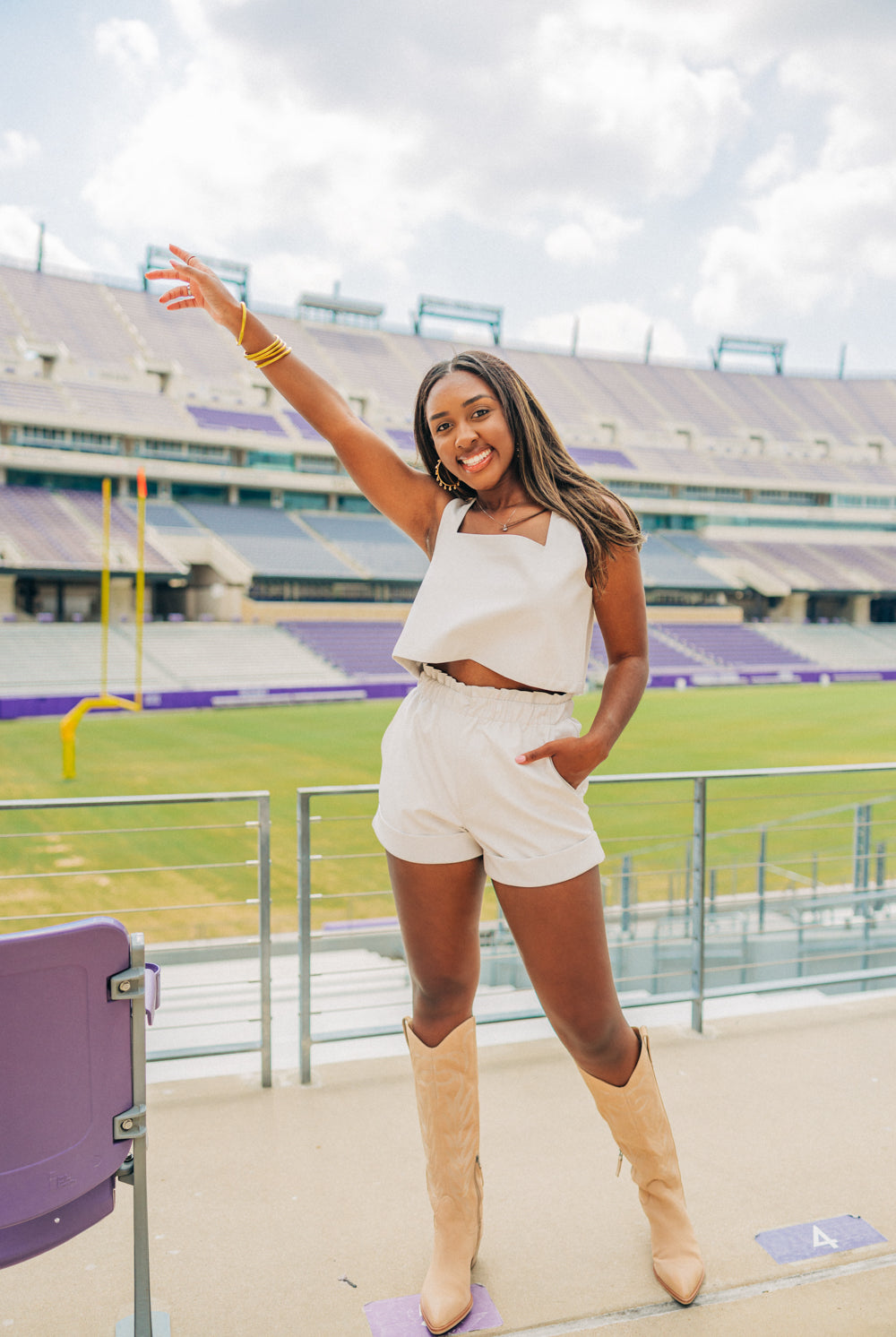 BuddyLove Manning Vegan Leather Cropped Tank Top - White