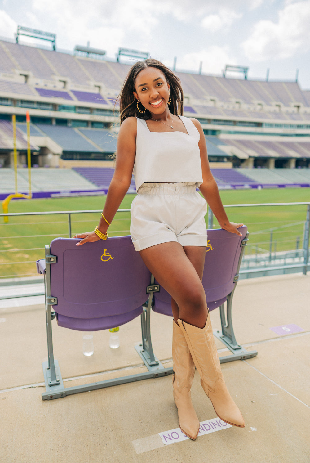 BuddyLove Manning Vegan Leather Cropped Tank Top - White