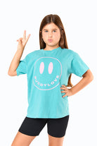 BuddyLove Happy Face Youth Graphic Tee - Seafoam