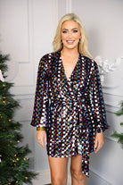 BuddyLove Adeline Sequin Wrap Dress - Kaleidoscope