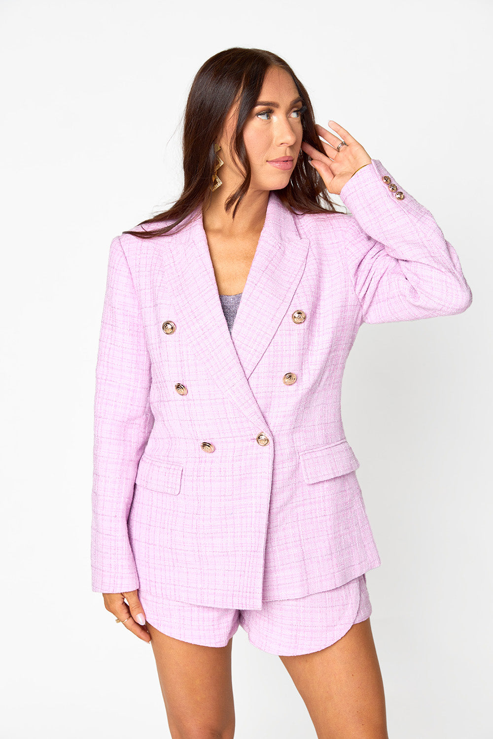 BuddyLove Tucker Tweed Blazer - Lavender