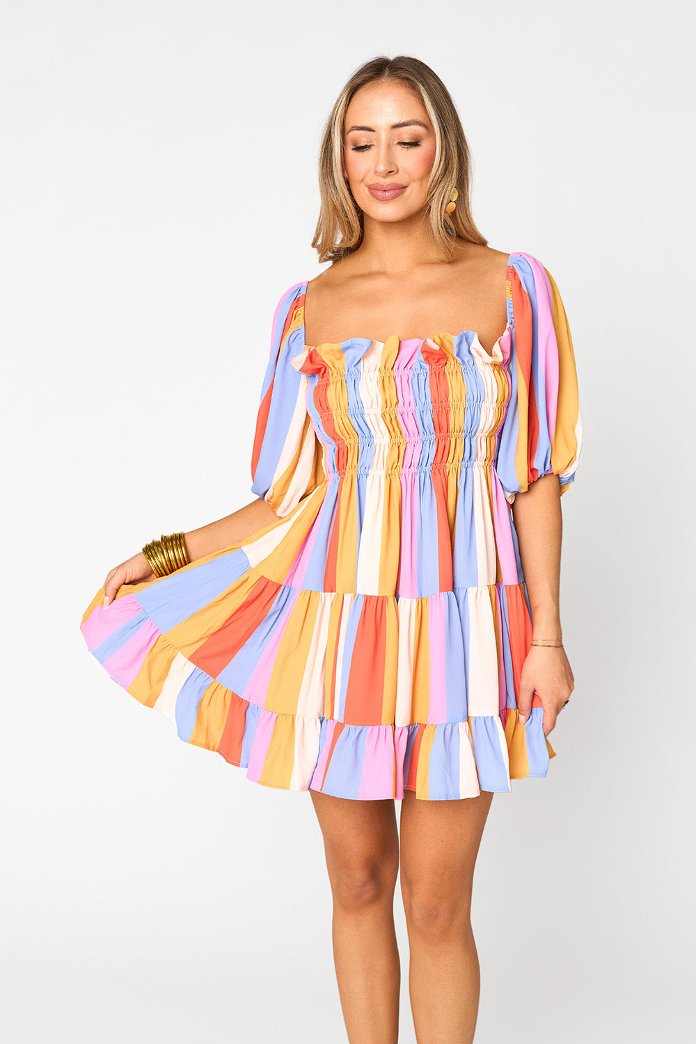 BuddyLove | Spencer Puff Sleeve Mini Dress | Pool Boy