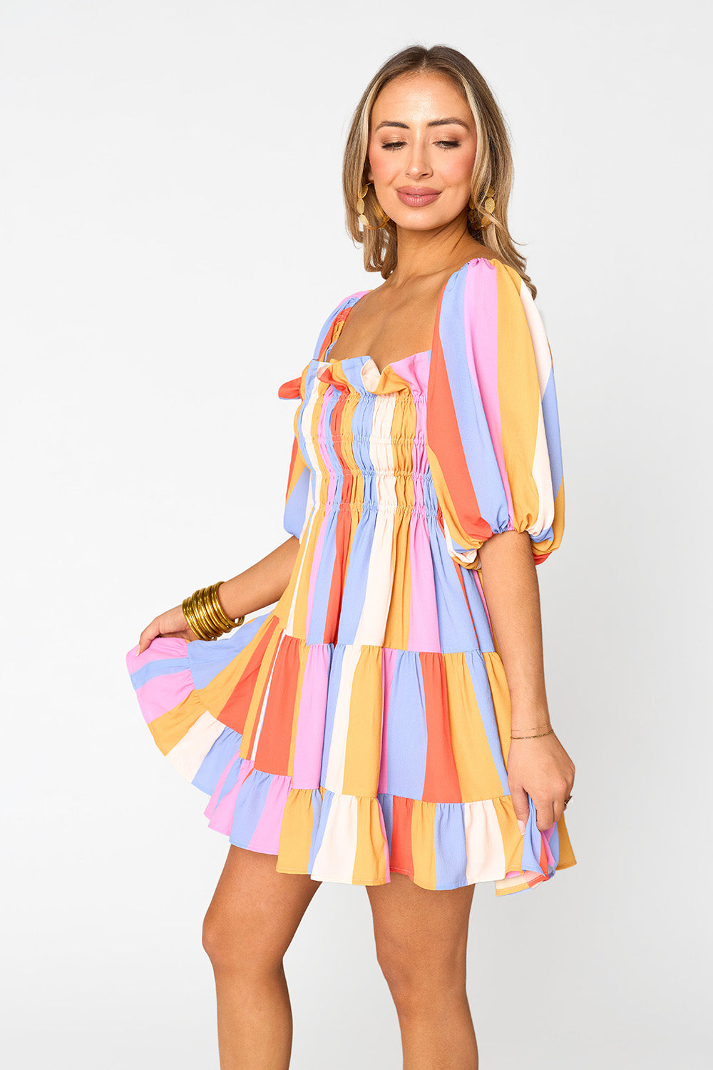 BuddyLove | Spencer Puff Sleeve Mini Dress | Pool Boy