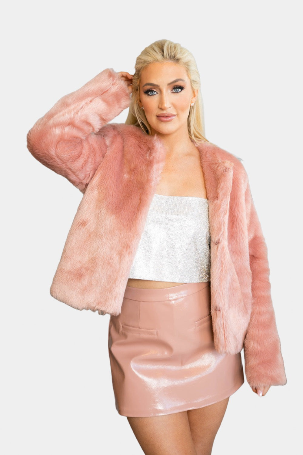 BuddyLove Baddie Faux Fur Jacket - Champagne