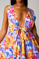 BuddyLove Zena Plunging Neck Maxi Dress - Pansy