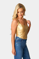 BuddyLove Coco Vegan Leather Corset Top - Gold