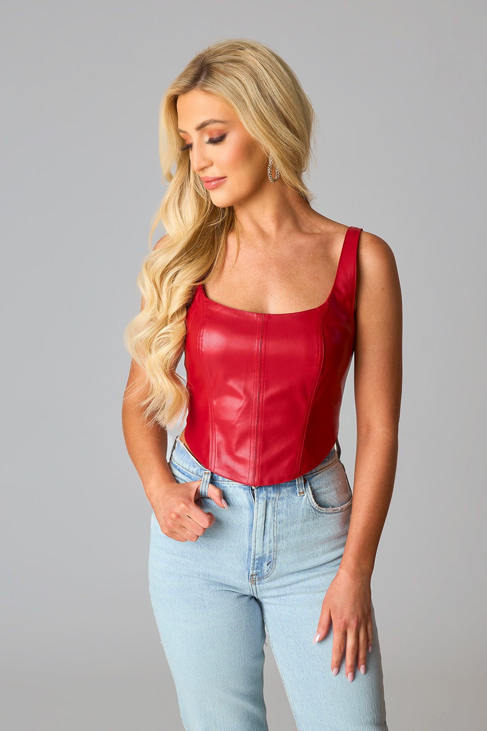 BuddyLove Coco Vegan Leather Corset Top - Maroon