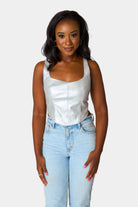 BuddyLove Coco Vegan Leather Corset Top - Silver