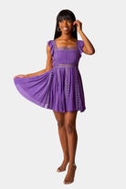 BuddyLove Adams Laced Mini Dress - Purple