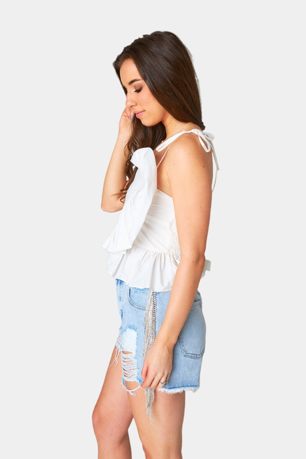 BuddyLove Beck Ruffle Tank Top - White