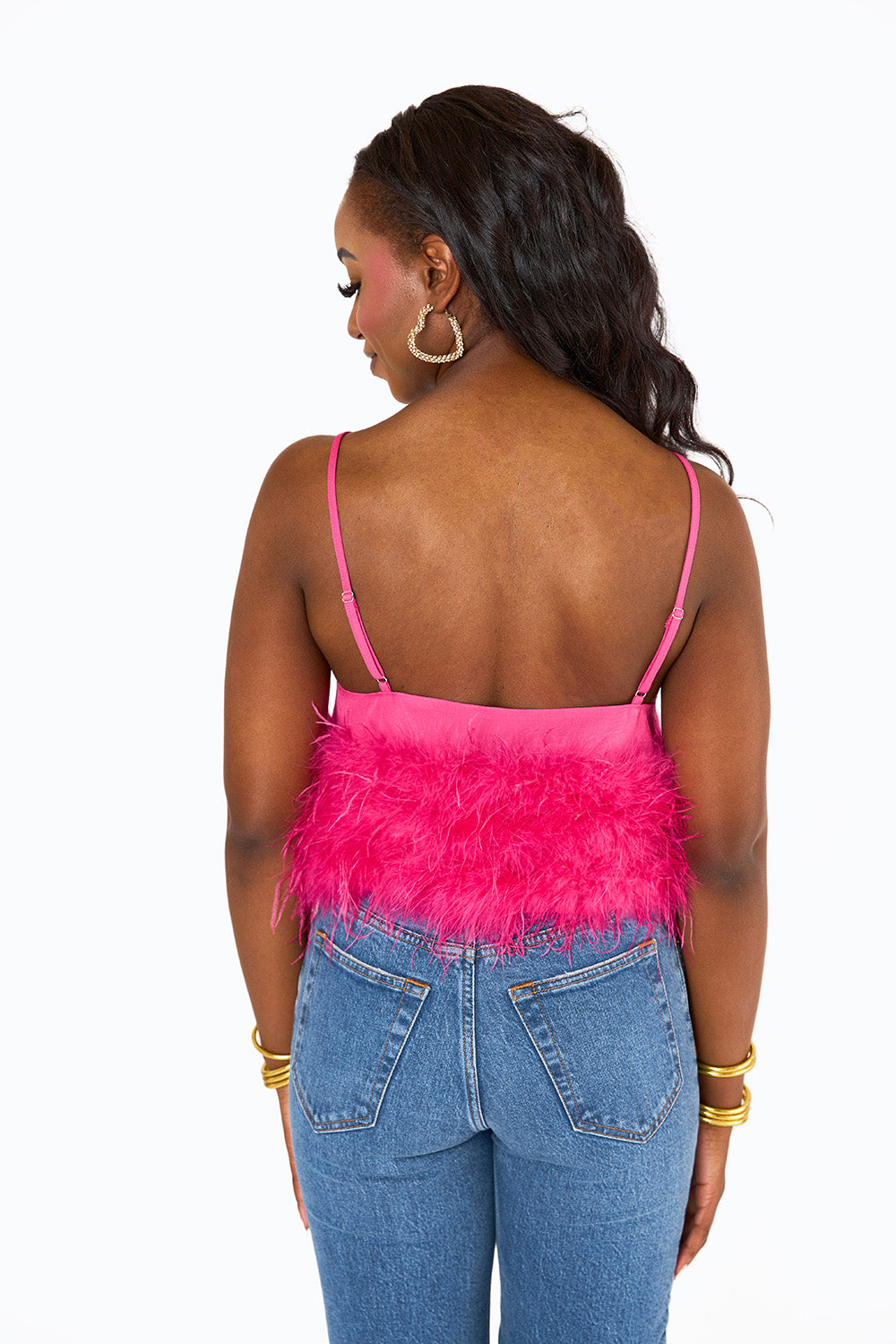 BuddyLove Reno Feather Tank Top - Fuchsia