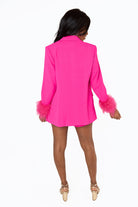 BuddyLove Elle Feather Trim Blazer - Azalea