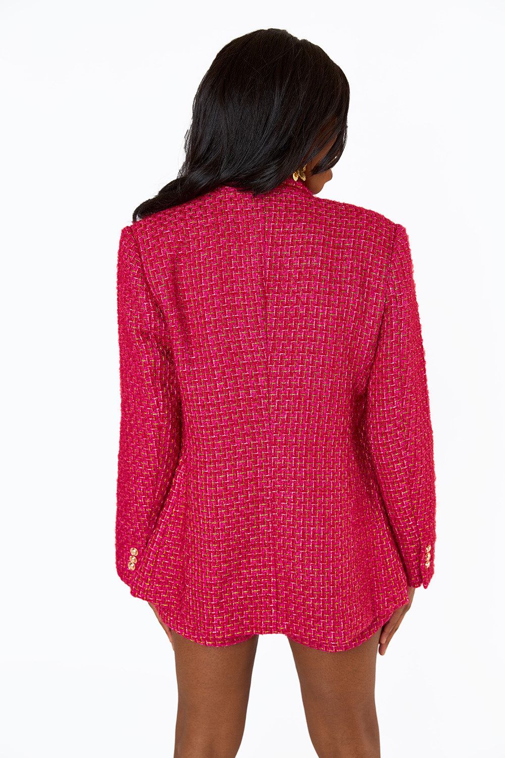 BuddyLove Tucker Tweed Blazer - Strawberry Ice