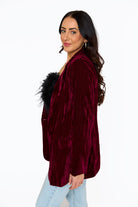 BuddyLove Heff Crushed Velvet Blazer - Cabernet