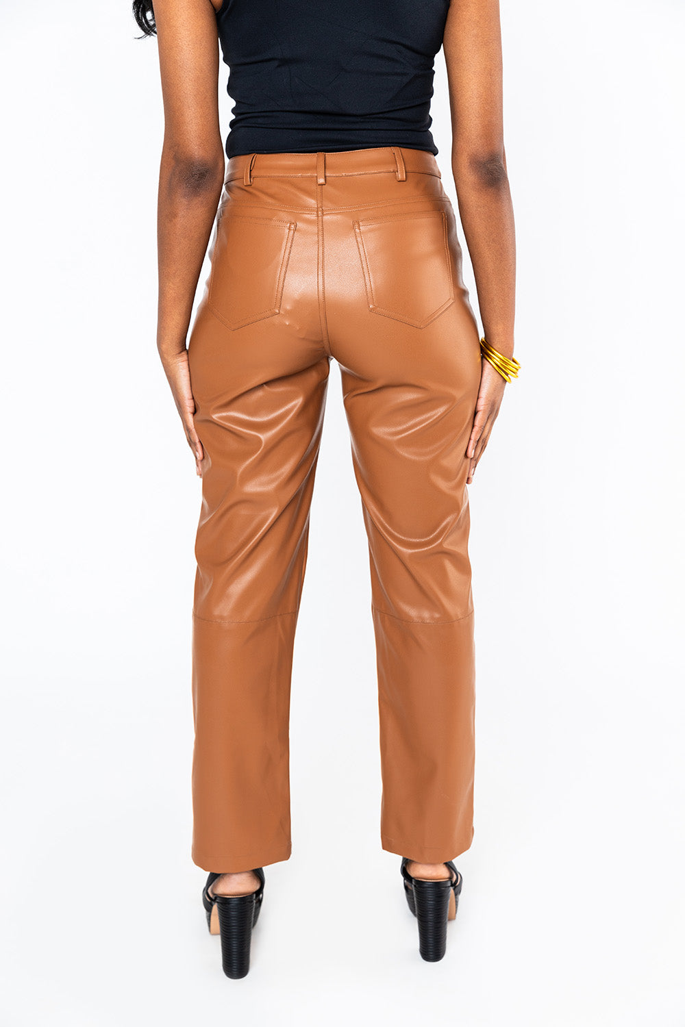 BuddyLove Gomez Vegan Leather Pants - Camel