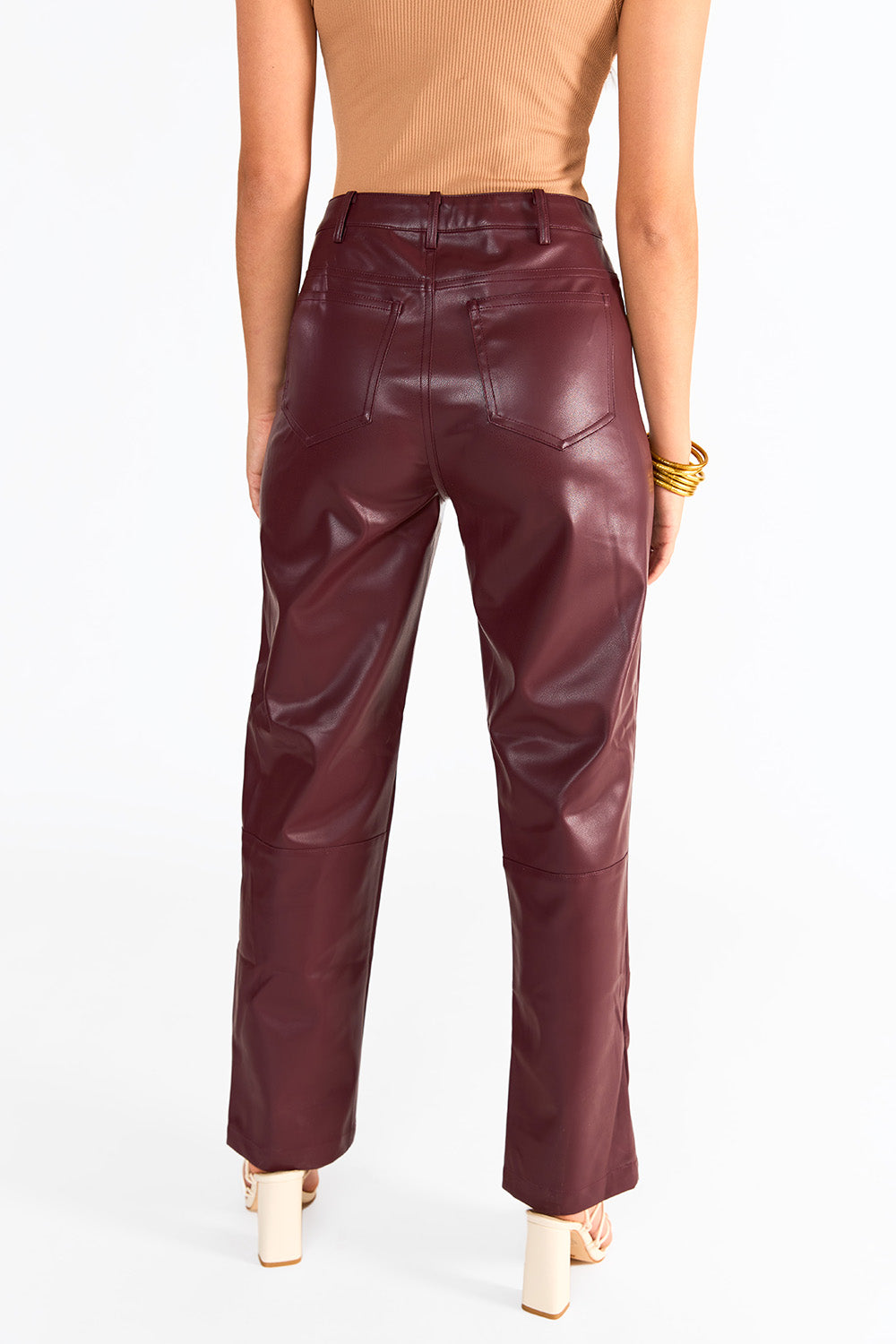 BuddyLove Gomez Vegan Leather Pants - Wine