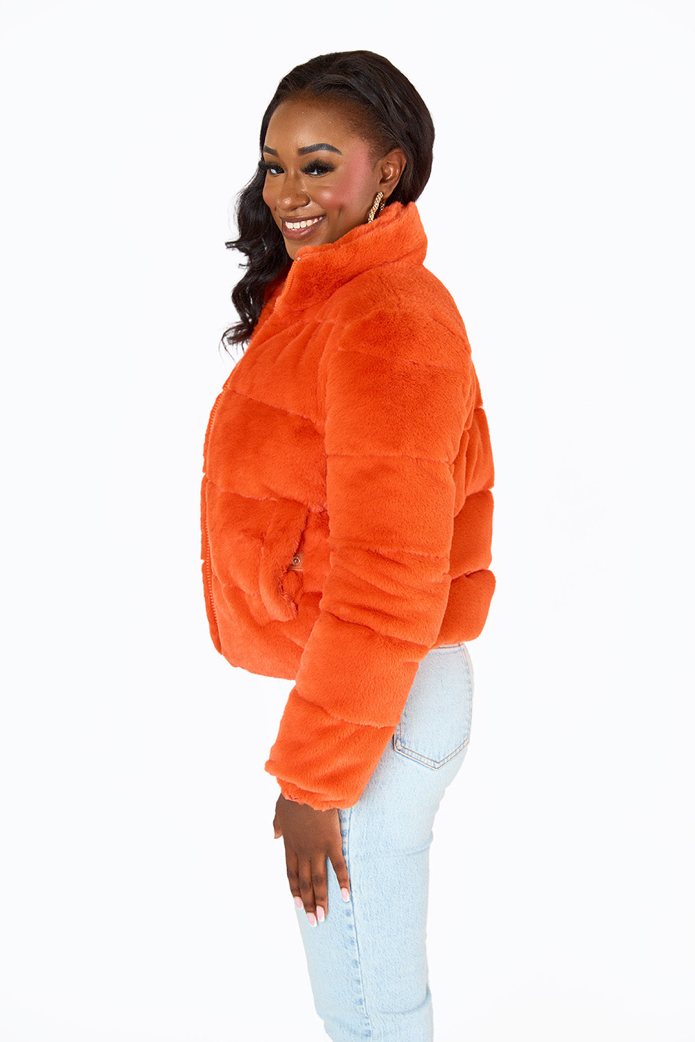 BuddyLove Noella Faux Fur Jacket - Cayenne