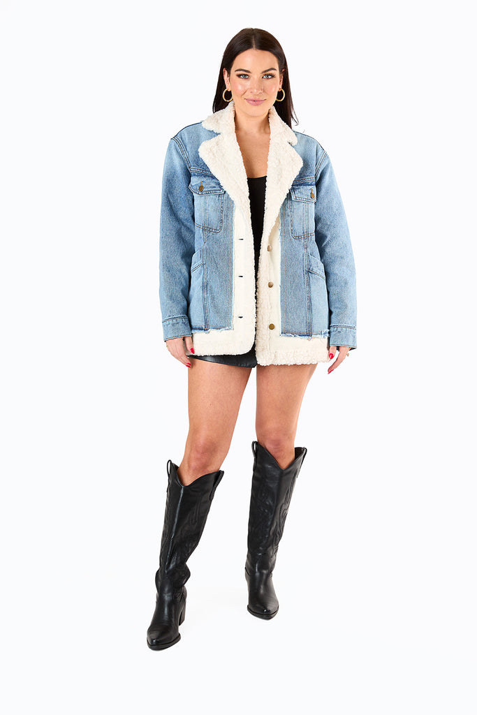 BuddyLove Boston Oversized Denim Jacket - Blue