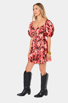 BuddyLove Romeo Puff Sleeve Mini Dress - Autumn Rose