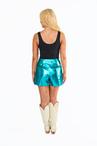 BuddyLove Chelsea Vegan Leather Skort - Turquoise