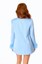 BuddyLove Elle Feather Trim Blazer - Blue