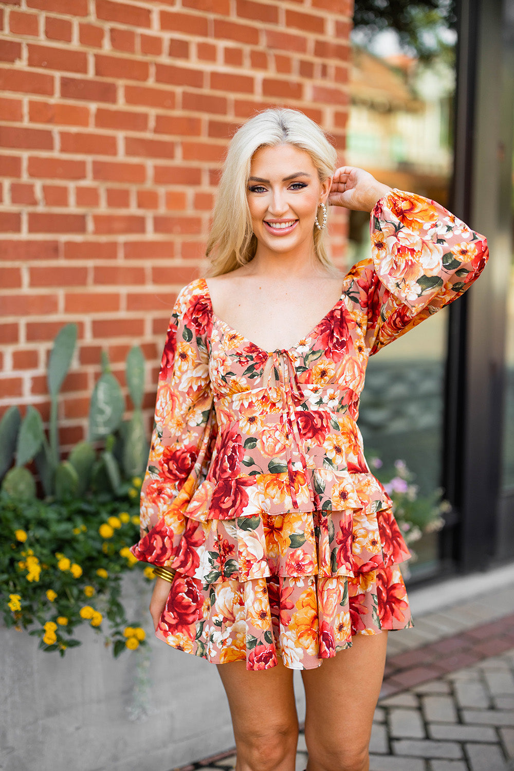 BuddyLove Jodi Ruffle Mini Dress - Harvest