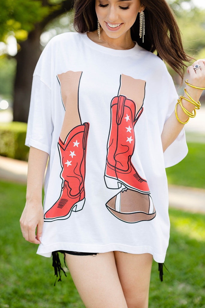 BuddyLove Marshall Oversized Graphic Tee - Football Boots Red