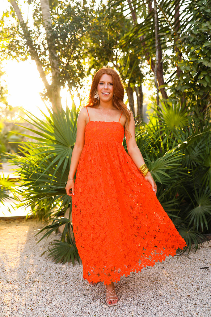 BuddyLove Tiana Lace Midi Dress - Orange