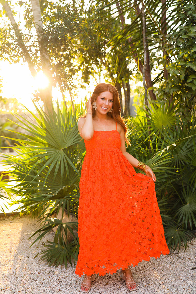 BuddyLove Tiana Lace Midi Dress - Orange