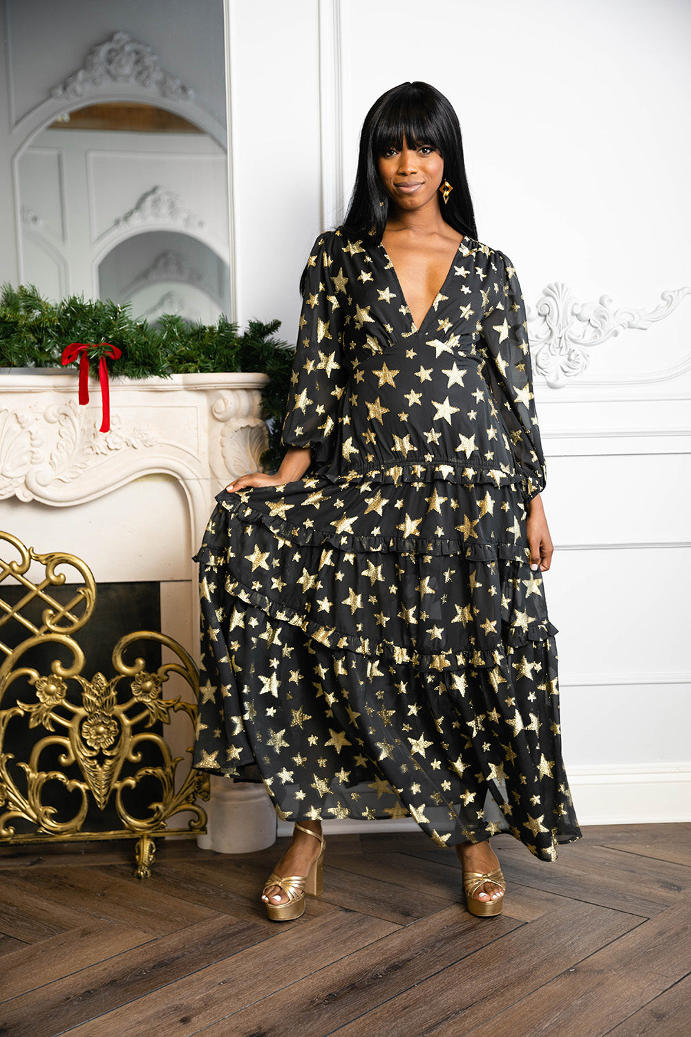 BuddyLove Zodiak Long Sleeve Maxi Dress - Super Nova