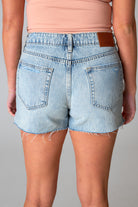 Sofie Side Slit Denim Shorts - Light Blue