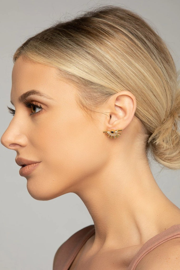 BuddyLove Babe Embellished Stud Earrings - Gold