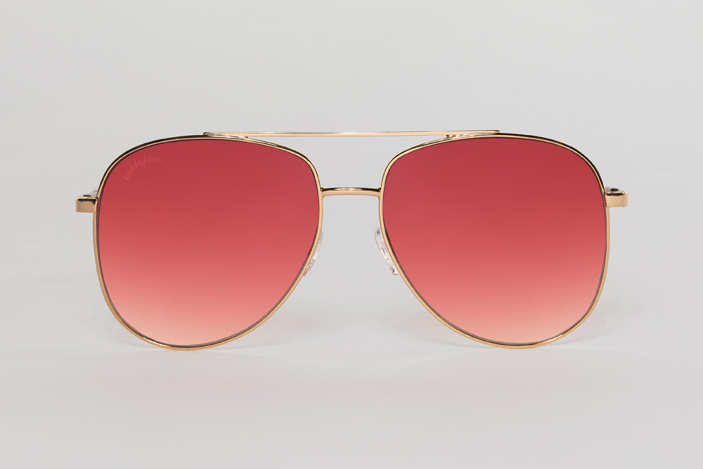 BuddyLove Maverick Aviator Sunglasses - Pink,Pink