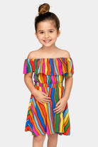 BuddyLove Ainsley Girl's Top and Skirt Set - Rainbow Bright