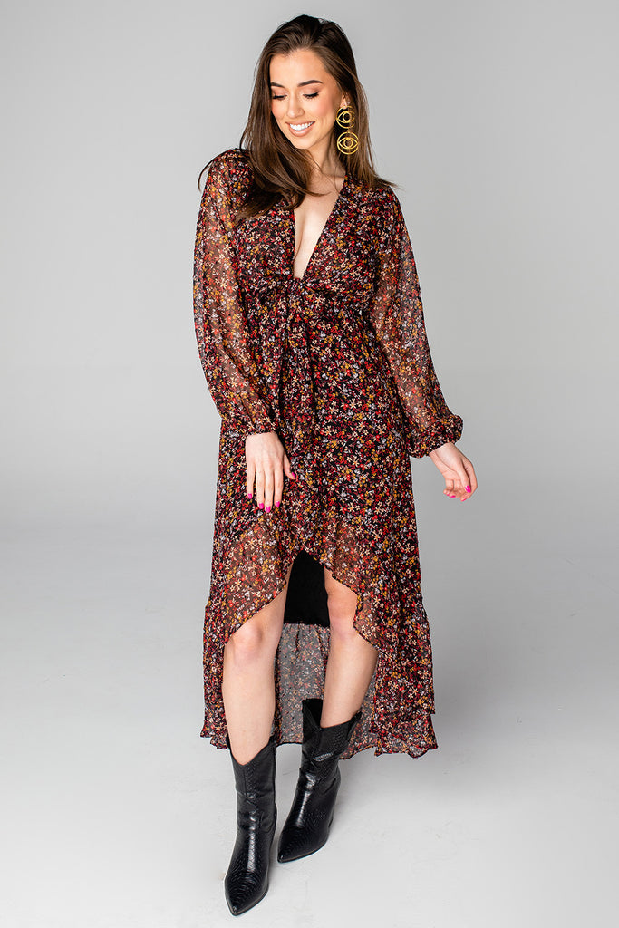 BuddyLove Aisha High-Low Chiffon Dress - Haze