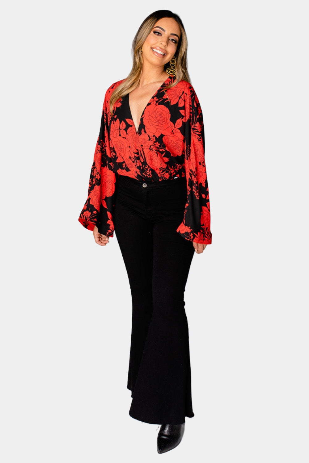 BuddyLove Ariana Kimono Sleeve Bodysuit - Dahlia