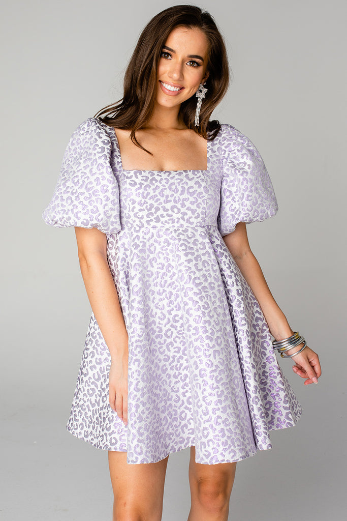 BuddyLove Lyla Puff Sleeve Baby Doll Dress - Lavender Field