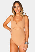 BuddyLove Skipper Cut Out Front One-Piece - Tan