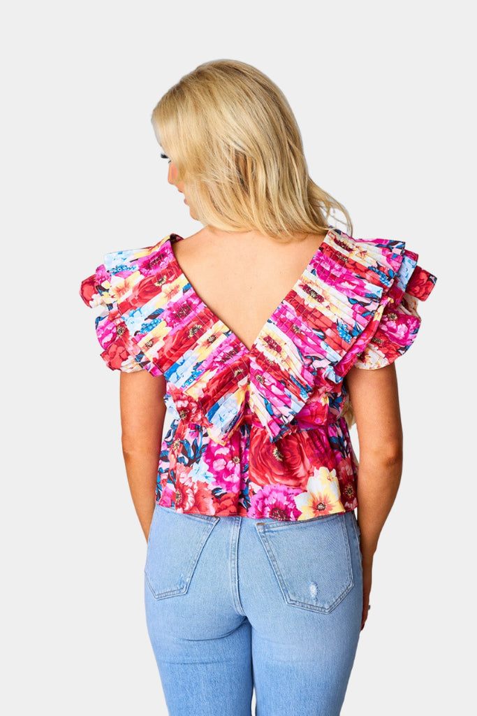 BuddyLove Nia Ruffle Pleated Top - Jubilee